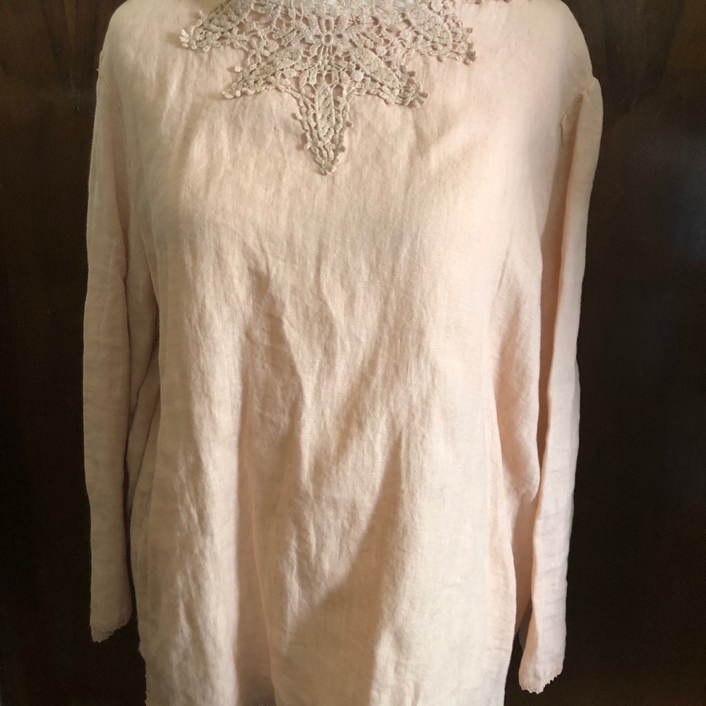 Zara linen lace blouse